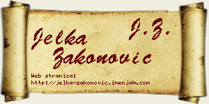 Jelka Zakonović vizit kartica